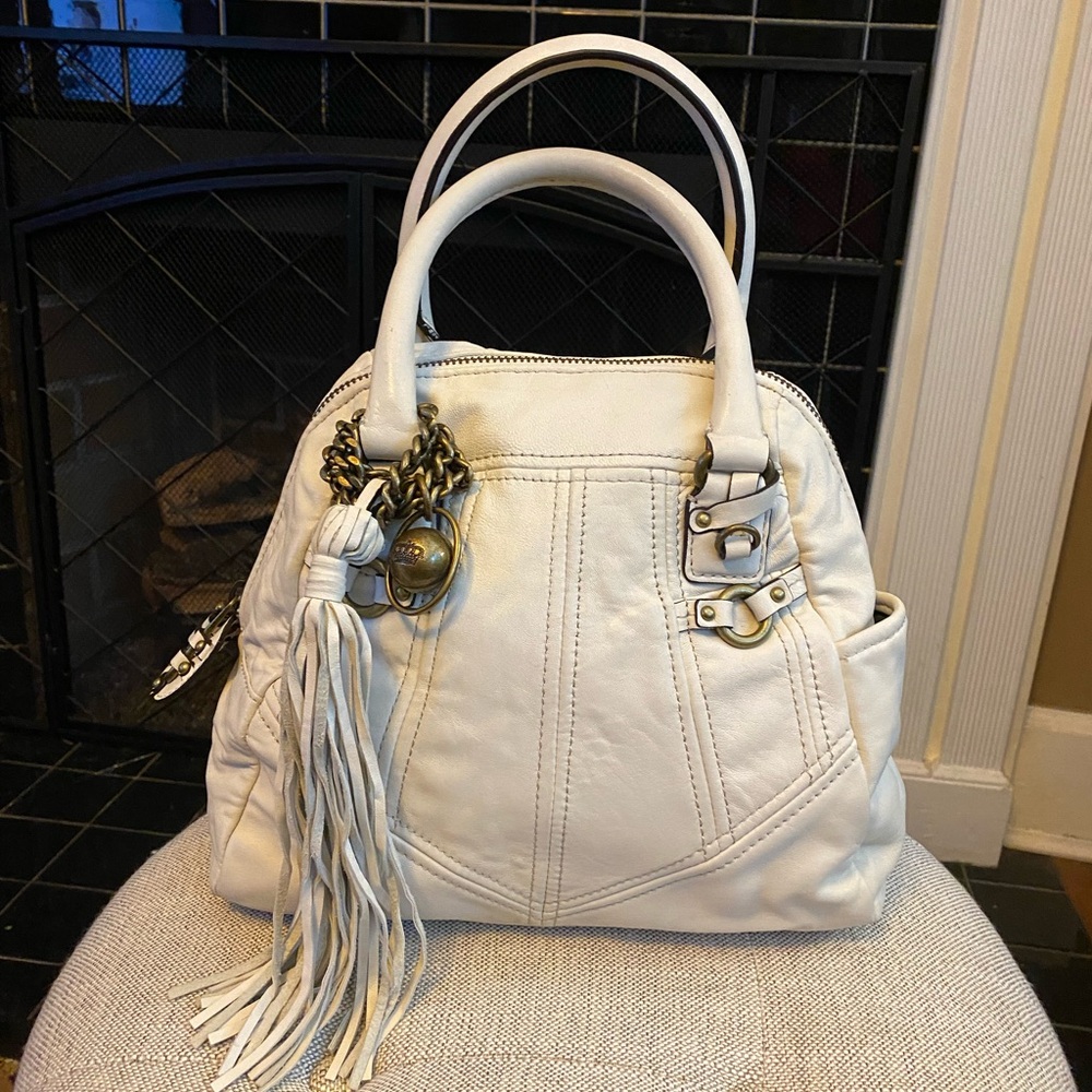 Vintage cream genuine leather Juicy Couture handbag with original dust bag